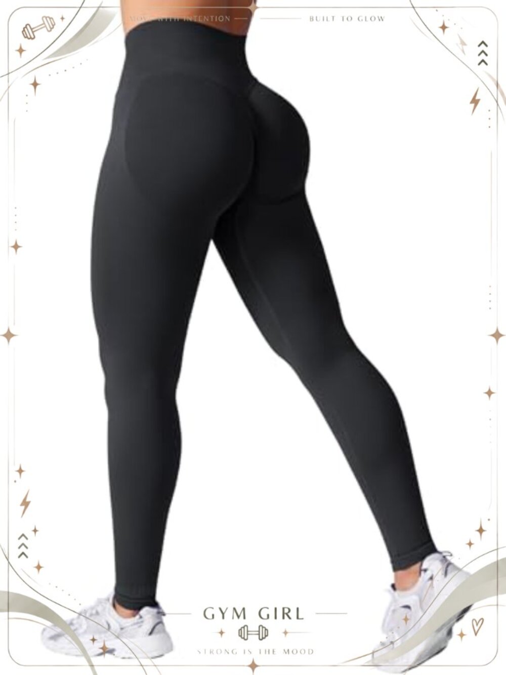 Seamless Impact Leggings Scrunch Medium Waist Tummy Control Gym Yoga Pants